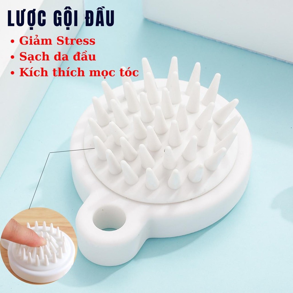 Dụng cụ lược gội đầu, Bàn Chải gội đầu silicon giúp thư giãn thoải mái đầu óc