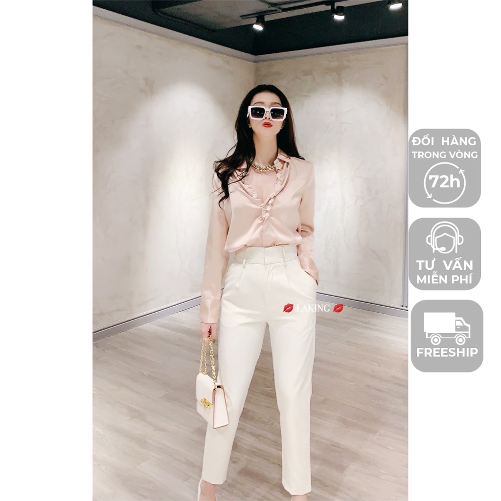 Quần baggy nữ cạp cao kèm belt LAKING HOUSE