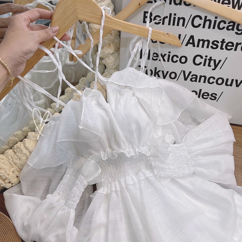 ĐẦM TRẮNG RỚT VAI DÂY BO CHUN BÈO TẦNG