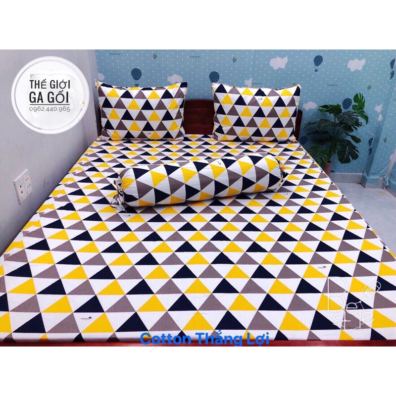 Bộ Drap Cotton Thắng lợi hàng chuẩn có in Logo ( 1ga + 3 vỏ gối) | BigBuy360 - bigbuy360.vn
