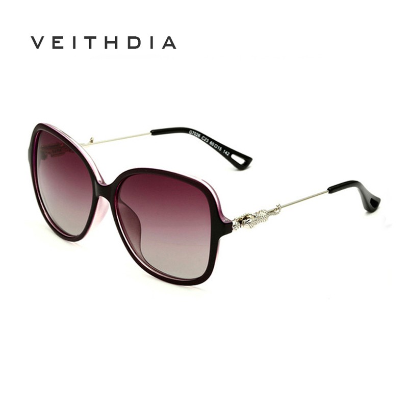 Kính râm phân cực nữ VEITHDIA 7026 TR90 đính đá thời trang
