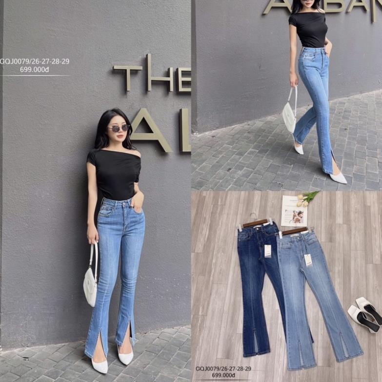 Bán sỉ quần jeans bò loe ống xẻ vnxk gqj0078