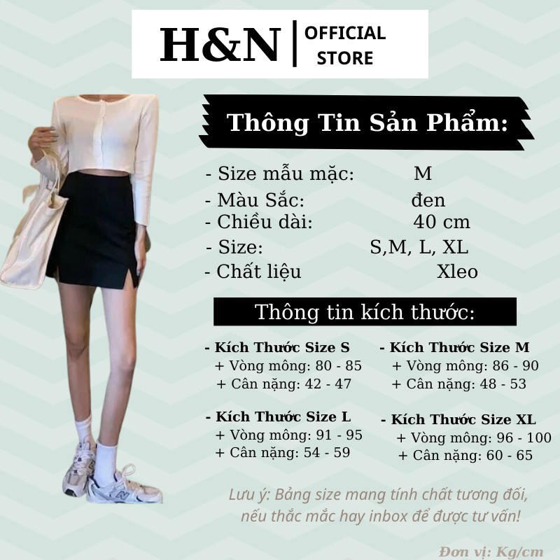 Chân váy ngắn chữ a xẻ tà đùi trước màu đen thiết kế công sở HN Clothing | WebRaoVat - webraovat.net.vn