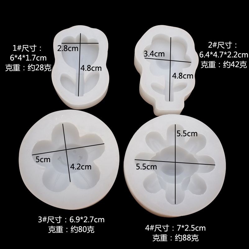 Khuôn Silicon Làm Nước Hoa Hình Bông Hoa Hoạt Hình Trang Trí Xe Hơi