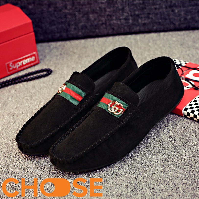 Giày Nam Choose Giày Mọi Nam Vải Nhung Phối Dây Viền Màu Đỏ Xanh Rêu Đẹp Mắt G34K2 | BigBuy360 - bigbuy360.vn