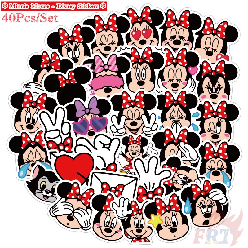 DISNEY DONALD DUCK Minnie Bộ 40 Miếng Dán Hình Chuột Mickey / Vịt Donald 02 Trang Trí Sổ Tay / Album Ảnh / Laptop / Cốc / Điện Thoại Diy