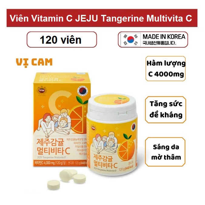 Viên Vitamin C  JEJU Tangerine Multivita C Hàn Quốc 4000mg - Chính Hãng