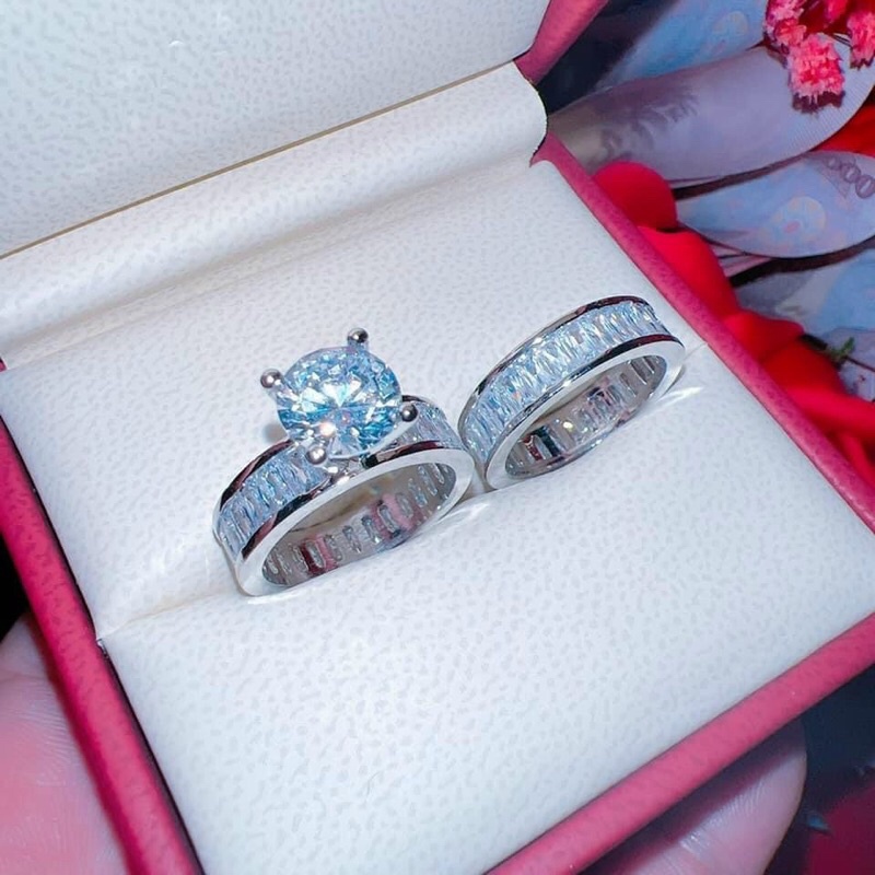 Nhẫn full đá bagguet mịn không cộm tay siêu sáng Kami