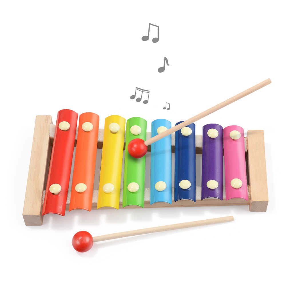 Đồ chơi trẻ em đàn xylophone 8 âm bằng gỗ phát triển trí não và cảm quan cho bé gái và trai từ 1 tuổi trở lên