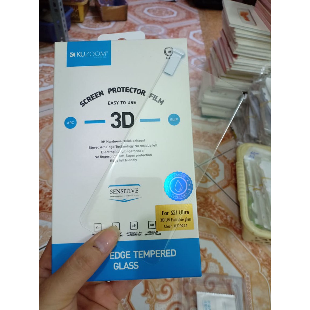 Kính cường lực UV KUZOOM trong suốt SamSung S21 Plus, S21 Ultra cảm ứng siêu nhạy