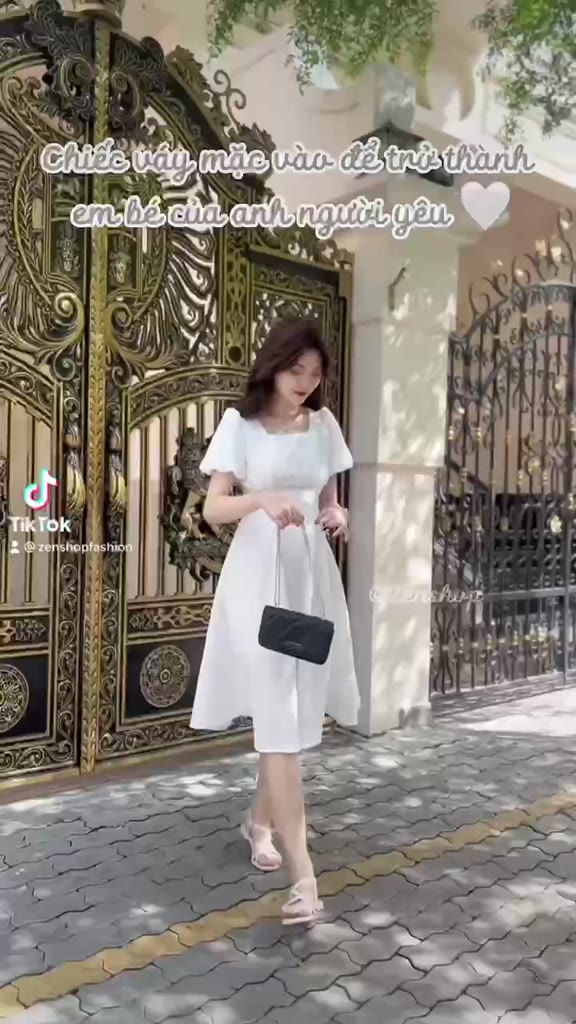 Váy chụp kỷ yếu, váy trắng dáng xòe tiểu thư, thanh lịch- ADELA | BigBuy360 - bigbuy360.vn