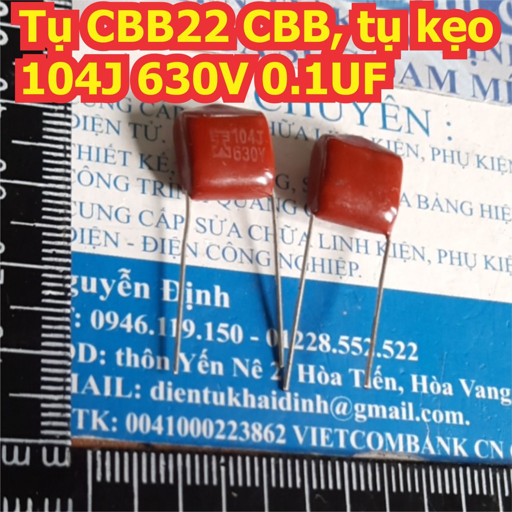 Tụ CBB22 CBB, tụ kẹo 104J 630V 0.1UF (gói 20 con) kde4114