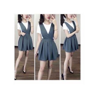 Set  váy yếm và áo cotton