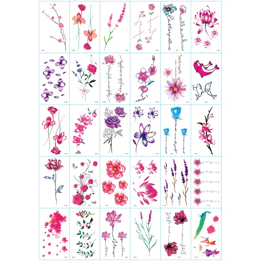 Bộ 30 tờ hình xăm nước Tha Thu mẫu mới