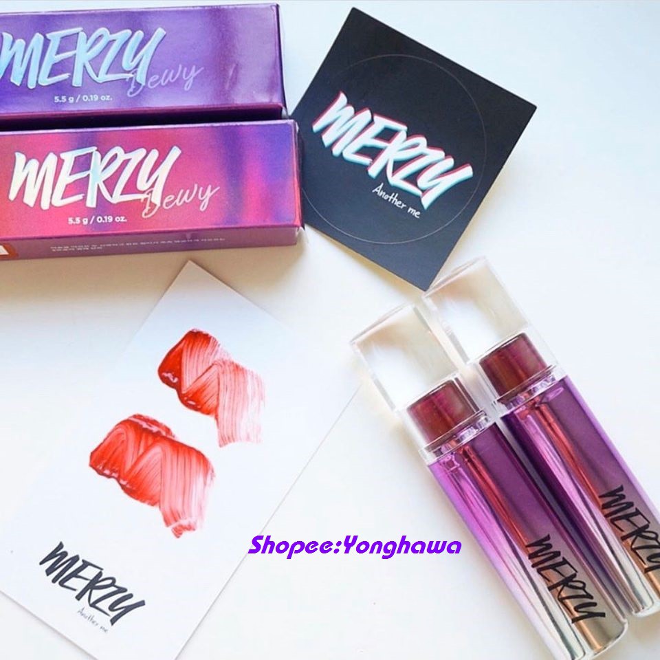 Son Tint Bóng Siêu Lì, Cho Đôi Môi Căng Mọng Merzy Aurora Dewy Tint