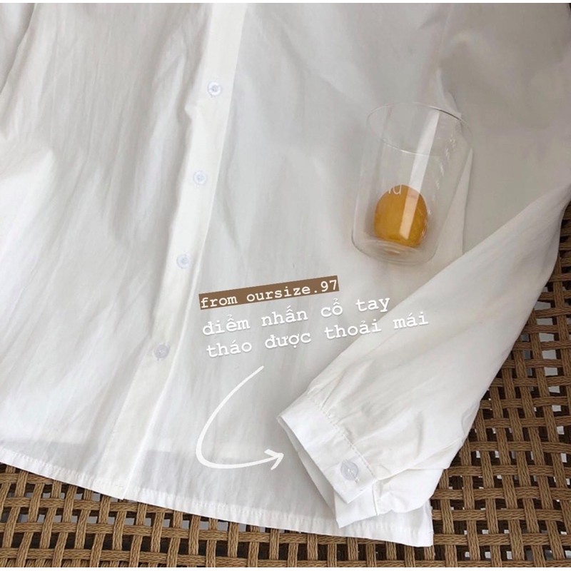 Áo sơ mi nữ kiểu tay dài NARII áo babydoll trắng Hàn Quốc cổ sen lệch