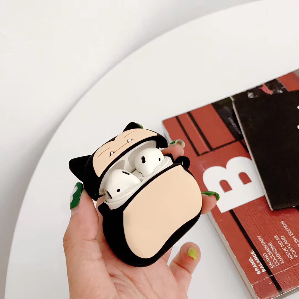 Cartoon Snorlax Kabigon Cute Bear Headphone Cases For Apple Airpods 1 2 Silicone Protection Bluetooth Earphone Cover