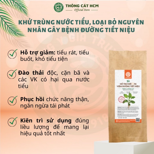 Trà viêm đường tiết niệu THÔNG CÁT HCM, Trà túi lọc hỗ trợ bổ thận tráng dương, thanh lọc cơ thể, giảm tiểu đêm