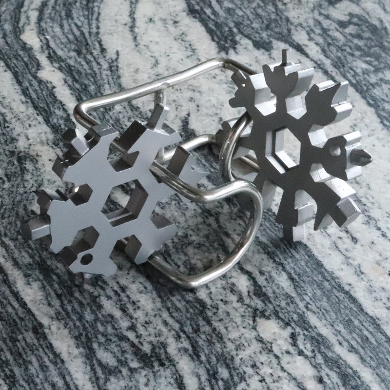 Thẻ công cụ đa năng 18 trong 1 - Đầu Hình Bông Tuyết Thép Không Gỉ