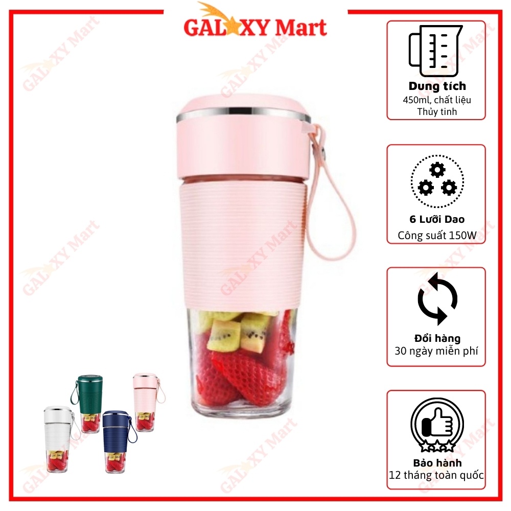 Máy xay sinh tố cầm tay mini đa năng cầm tay cao cấp JUICER Cốc Thủy Tinh