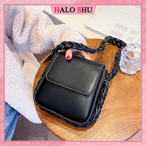 Túi xách nữ, túi cắp nách dây bện phù hợp đi chơi HALO SHU mã KN003