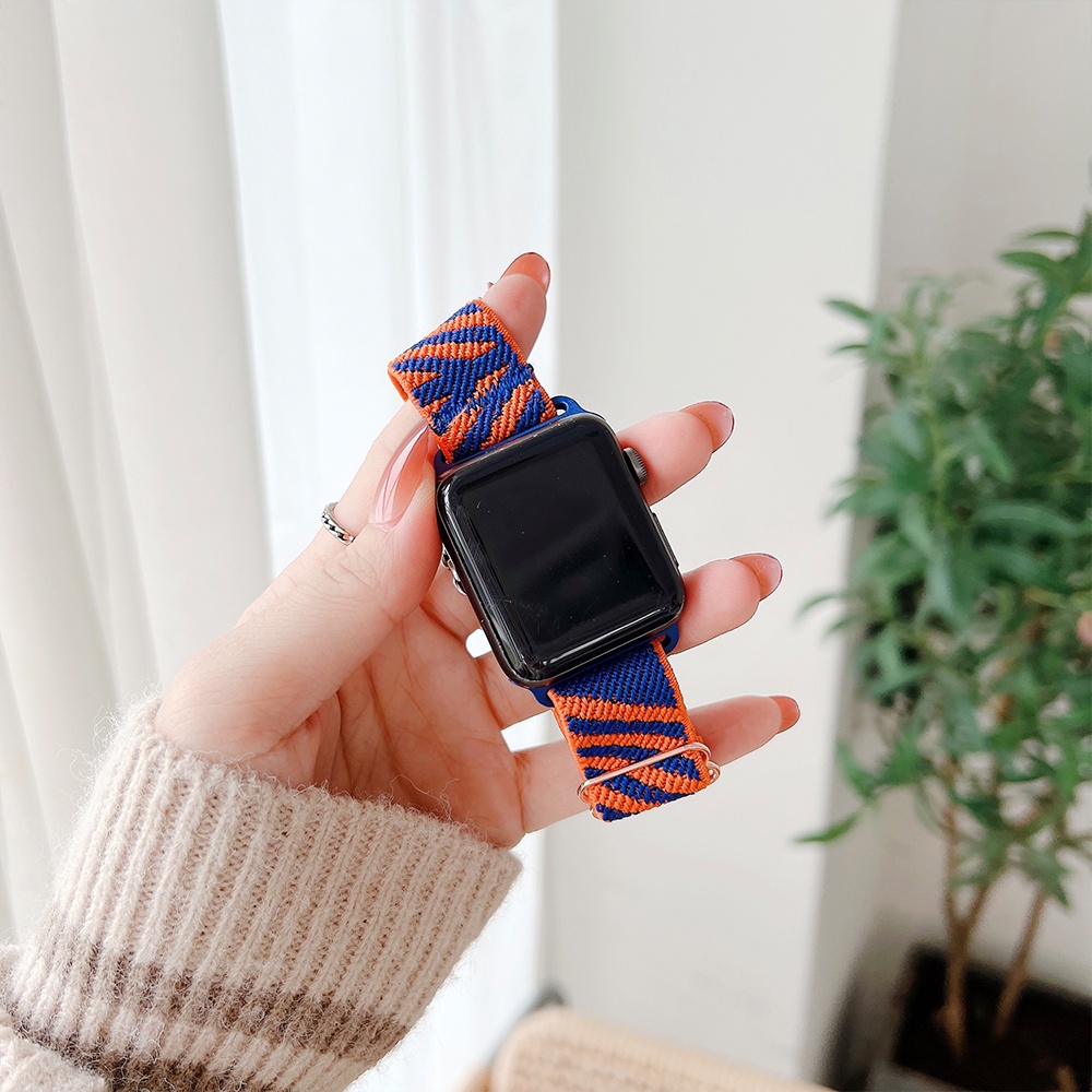 Dây Đeo Đồng Hồ Apple Watch iWatch Ultla Series 3 4 5 6 se 7 8 Bằng Nylon Đàn Hồi Có Thể Điều Chỉnh