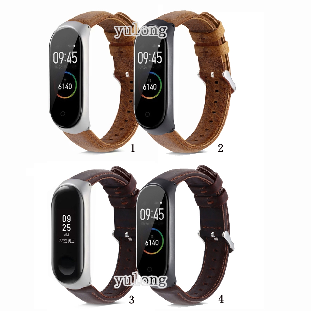 Dây đeo đồng hồ bằng da giả thay thế cho Xiaomi Miband 3 4 5