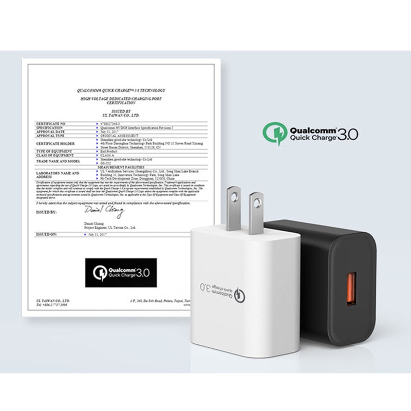 Cốc Sạc Nhanh QC3.0 18W Cổng USB Cho Điện Thoại Thông Minh