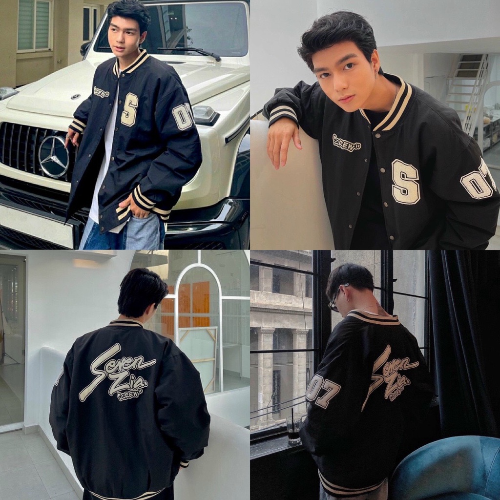 Áo khoác dù bomber nam nữ lót 2 lớp vải đẹp, in chữ