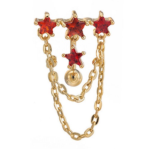 Khuyên rốn hình 4 ngôi sao đính đá thời trang cho nữ