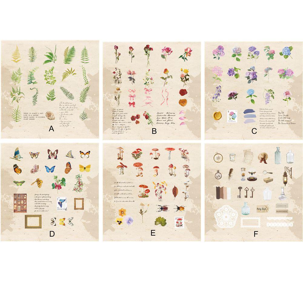 Bộ 20 Sticker Trang Trí Sổ Tay / Nhật Ký Hình Khu Vườn Hoa