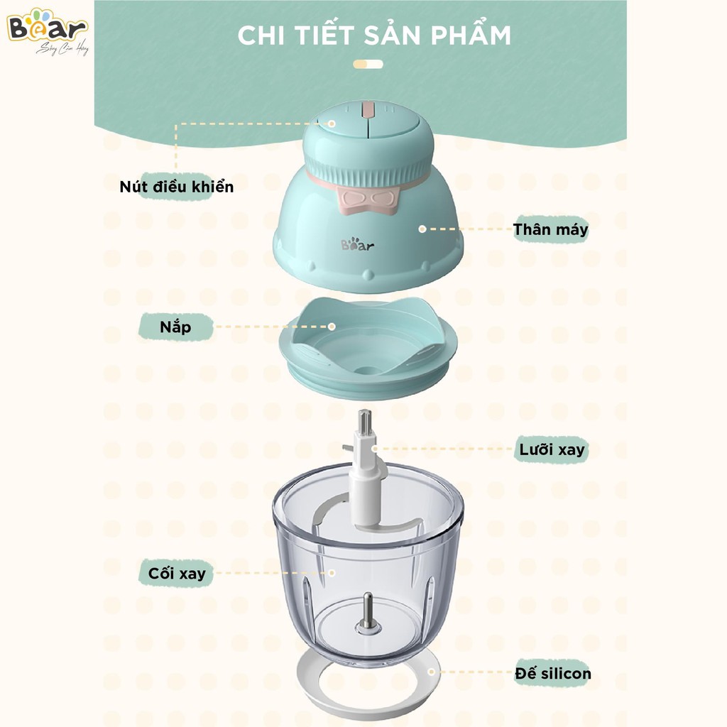 (BẢN QUỐC TẾ) Máy xay ăn dặm 0.6L Bear GR-B06V1