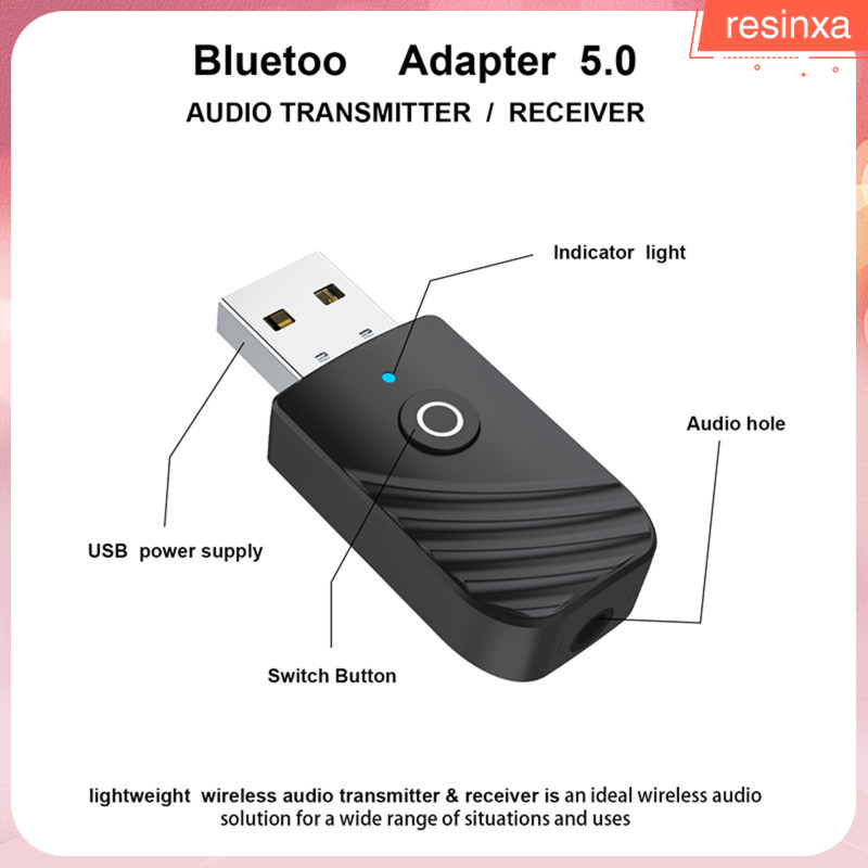 3-in-1 Bluetooth 5.0 Transmitter and Receiver Adapter Low Latency 2 Devices Simultaneously for TV Car  Switch