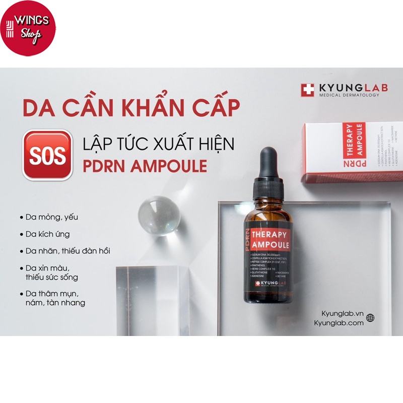 Serum tinh chất tế bào gốc phục hồi, chống lão hóa da KyungLab PDRN Therary Ampoule 30ml | Wings Shop