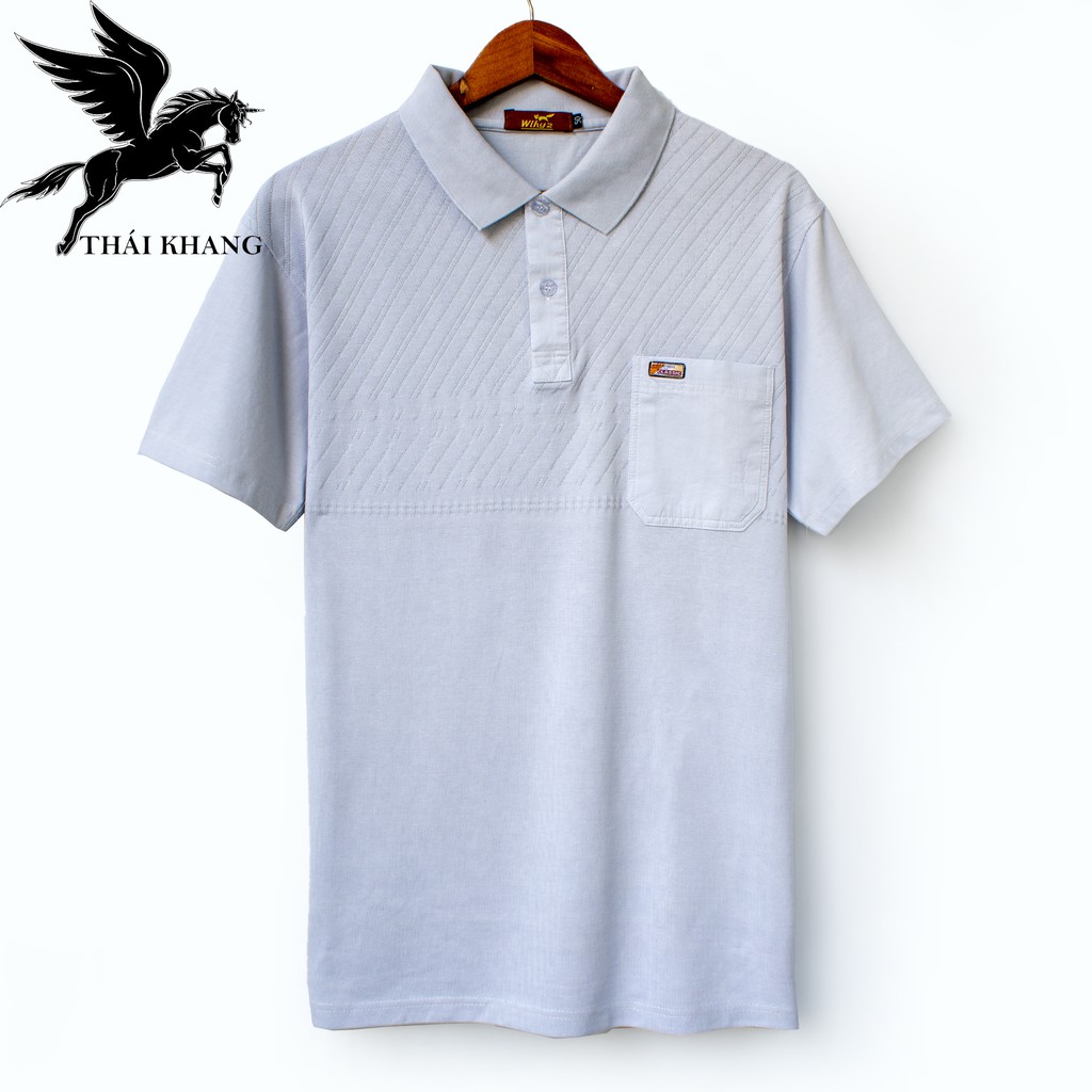 Áo thun nam có cổ trung niên cao cấp NHẬP KHẨU vải cotton 100% loại áo thun nam ngắn tay họa tiết sọc chéo-trơn TQC2 | BigBuy360 - bigbuy360.vn