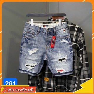 Quần Short Jean nam Chất Bò 💯FREESHIP💯 Quần Đùi Rin Nam Rách Co Dãn Cao Cấp Cá Tính GH27