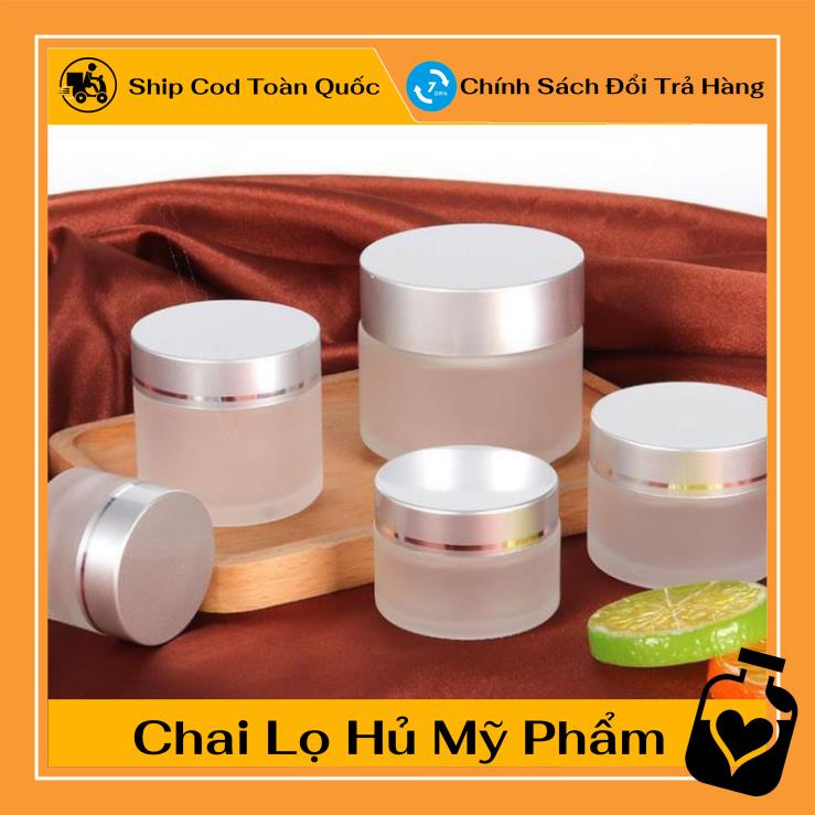 Hủ Đựng Kem ❤ TOP GIÁ RẺ ❤ [5g,10g] Hũ Chiết Mỹ Phẩm Thủy Tinh Nắp Bạc , Hũ đựng mỹ phẩm , Hũ kem thủy tinh .