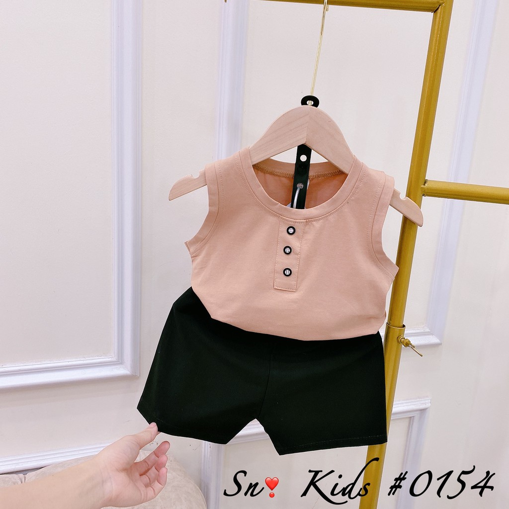 Bộ Ba Lỗ Bé Trai Chất Cotton Lưới Đính Cúc Ngực Đi Chơi Mặc Nhà NamkidShop (V413)