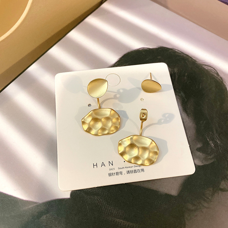 Silver Plated Metallic Earrings 925 Korean Style For Women