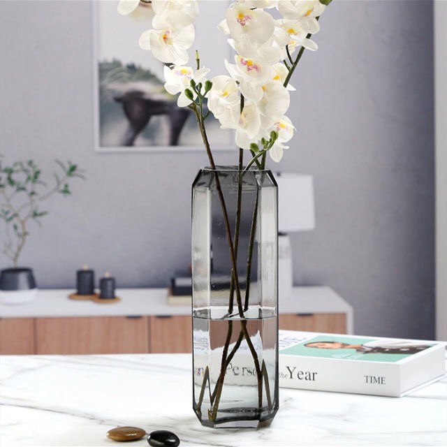 Lọ hoa thủy tinh thiết kế hình học đơn giản bình hoa trang trí nhà cửa Maydecor LH064