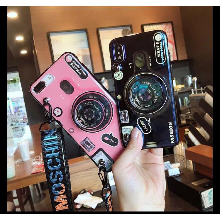 OPPO A93 A31 A53 A12e A92 A52 A72 A9 A5 A5S A37 A83 A71 A57 A39 Reno 3 A7 With Airbag Bracket Lanyard Blu-Ray Phone Case Soft TPU Back Cover