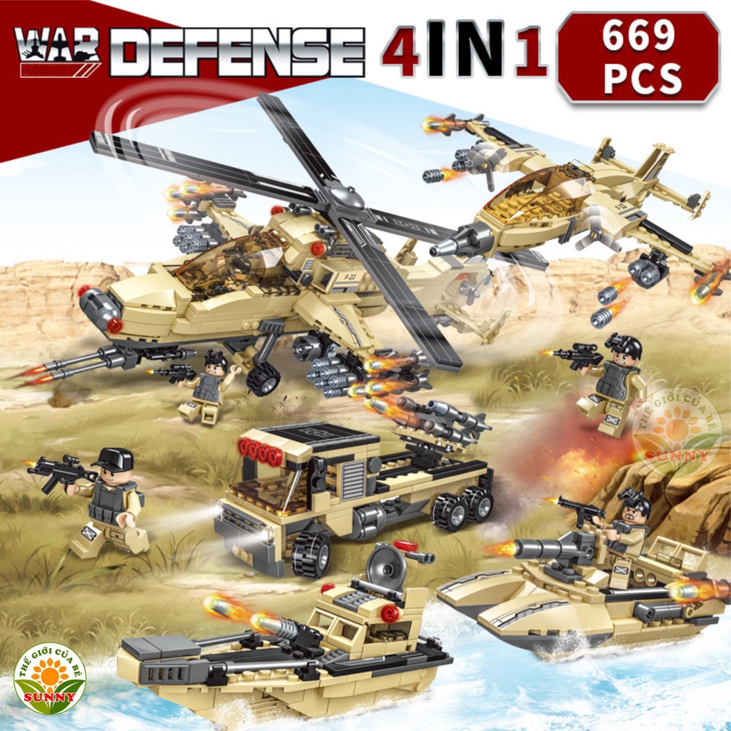 Bộ đồ chơi lắp ghép hình máy bay trực thăng - Bộ đồ chơi em bé thông minh - Sunny