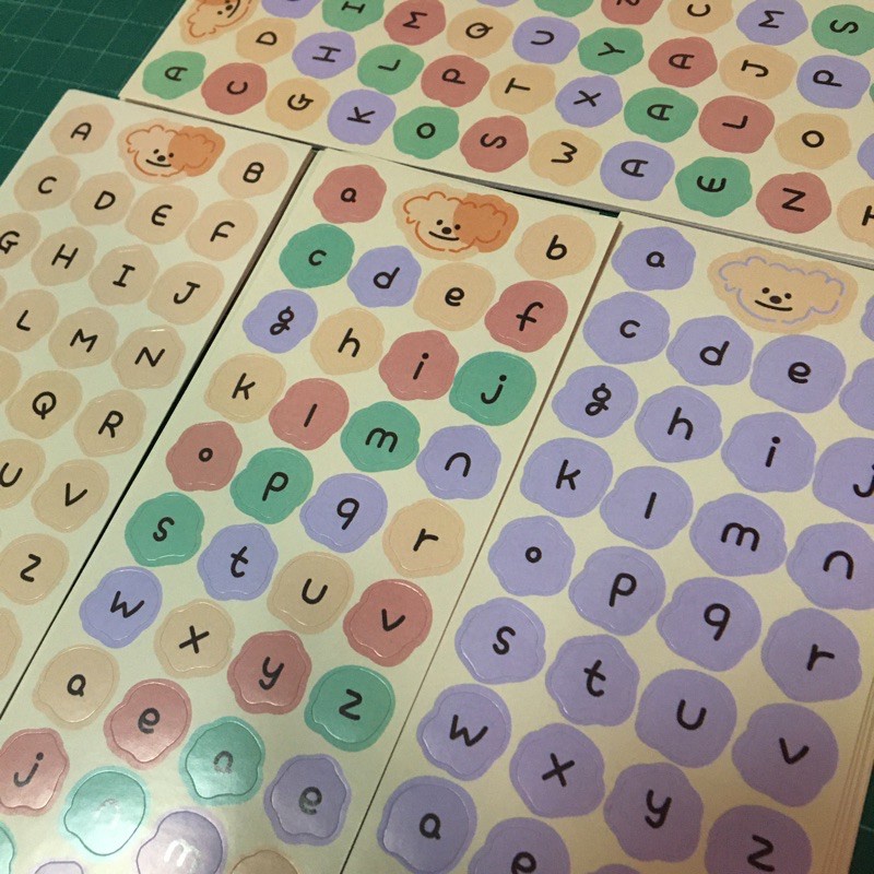 1 Tấm Nhãn Dán Họa Tiết Chữ Cái Tiếng Anh Hoạt Hình Dễ Thương Trang Trí Sổ Tay DIY