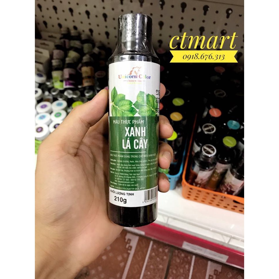 màu thực phẩm unicorn xanh lá cây