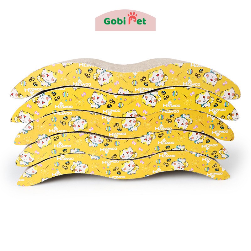 Tấm đồ chơi, bàn cào móng cho mèo dáng gợn sóng - Gobi Pet