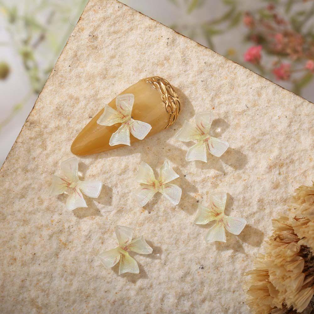 Phụ Kiện Trang Trí Móng Tay Hình Nơ Bằng Resin Màu Kẹo Lấp Lánh Thời Trang
