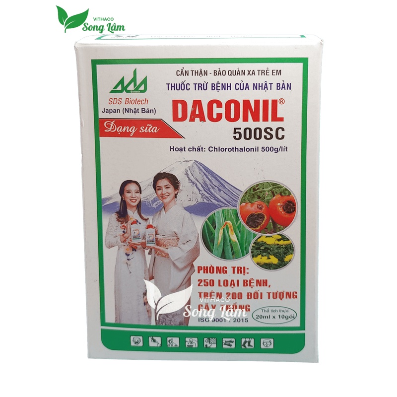 [VITHACO] Thuốc DACONIL 500SC trừ 200 loại nấm bệnh trên hoa hồng, rau màu, cây ăn trái [Gói 20ml]