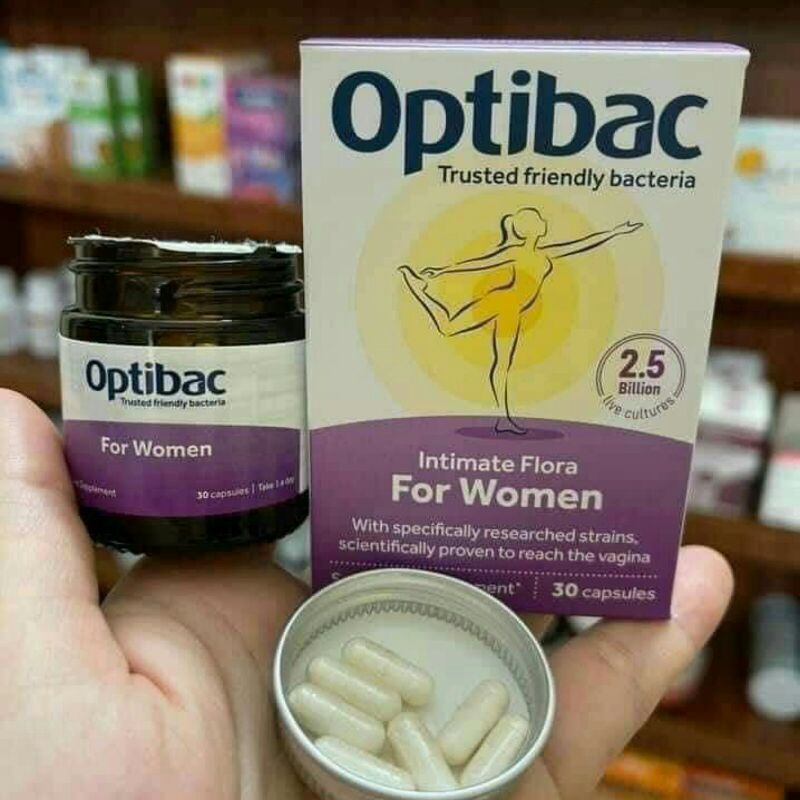 Men vi sinh Optibac tím Probiotics For Women Anh Quốc (30 viên + 90 viên) cho phụ nữ phòng ngừa viêm nhiễm vùng kín