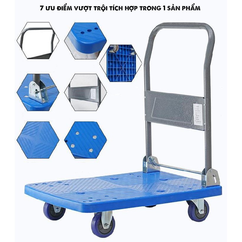 Xe Đẩy Tay TOSHUDO Đa Năng, 4 Bánh Gấp Gọn Tải Trọng 150KG