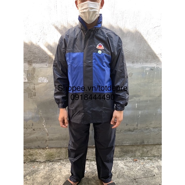 Bộ áo mưa cao cấp vải dù phản quang 2 lớp 2 tác dụng chống mưa chống rét - Áo mưa bộ đẹp chính hãng